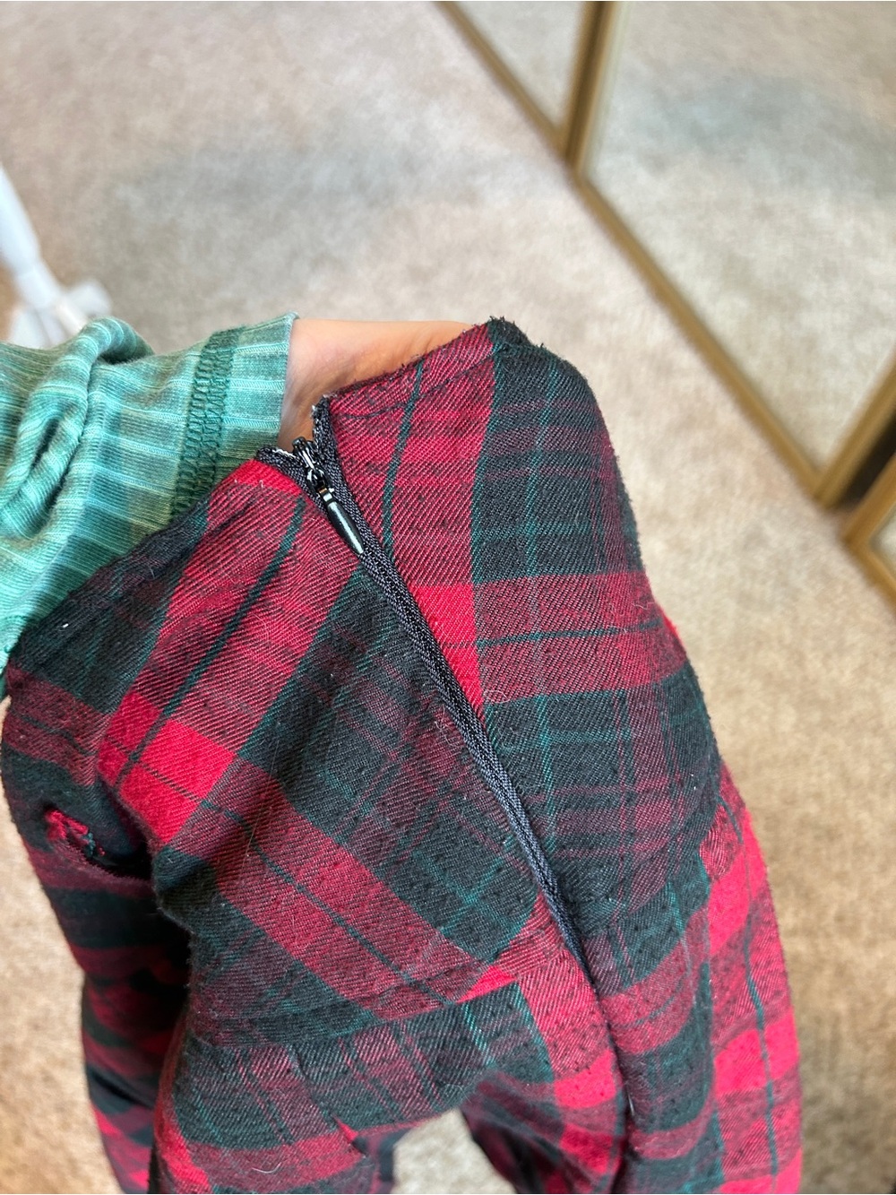 ChouYatou Buffalo Plaid Schoolgirl Mini Skirt w Black Lace Slip Wool | XL - Picture 5 of 8